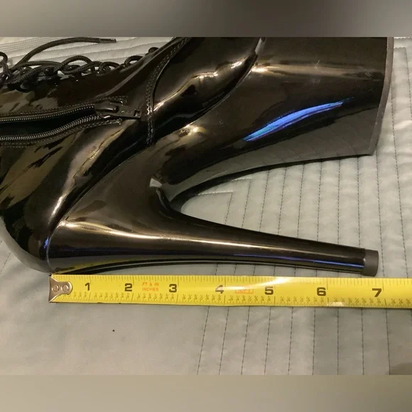 Pleaser Patent Leather 7 inch Booties - Picture 8 of 9